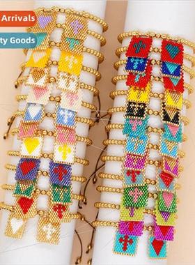 INS popular bohemian rice beads hand-woven color clashing lo