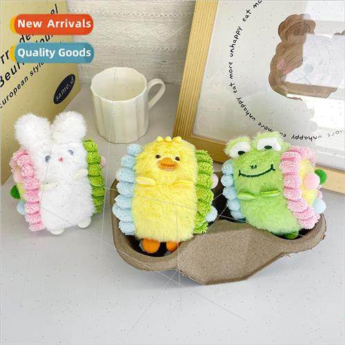 Creative dancing frog rabbit chick keychain plush cute girl
