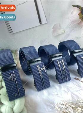 Summer Braided Mens Belt Toothless Automatic Buckle Belt Out