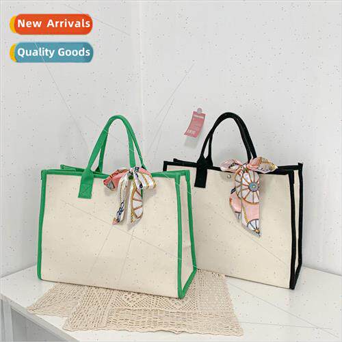 Korea canvas large capacity handbag 2022 new small fresh sil