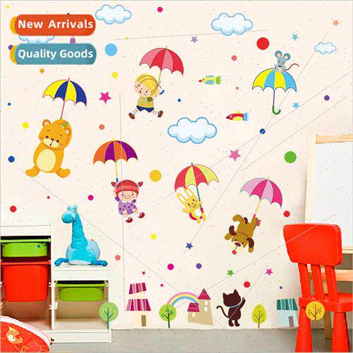 XL8217 creative wall stickers cartoon animal world kindergar