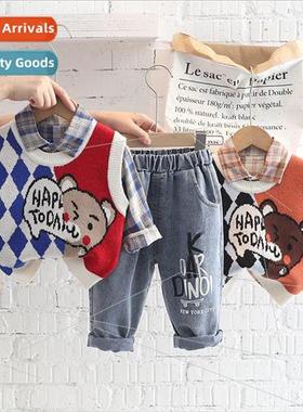 Baby autumn knitted vest baby cartoon pullover horse jacket