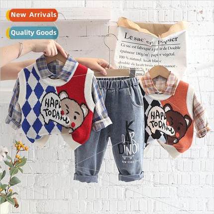 Baby autumn knitted vest baby cartoon pullover horse jacket