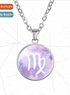 Zodiac mple Alloy Pendant Necklace Leo Taurus Gemini Virgin