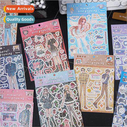Romantic love handbook sticker pack cartoon characters laser