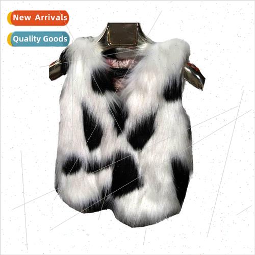 2022 vest faux fur single-breasted winter cardigan childrens