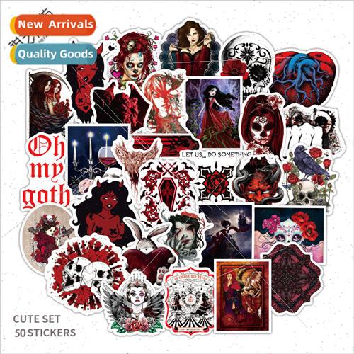50 wind gothic dark red series graffiti stickers waterproof