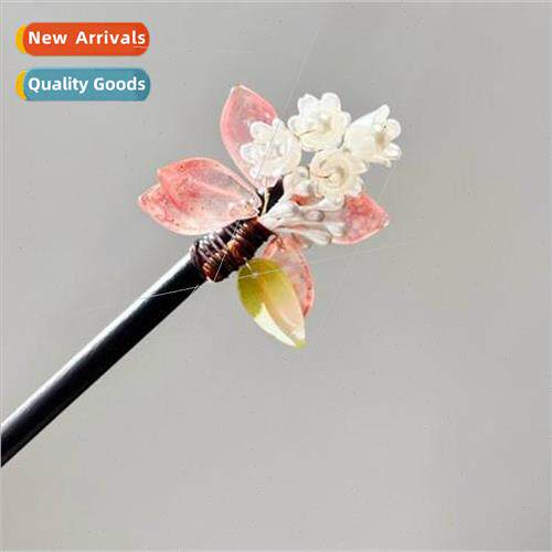 Ancient  fairy bell orchid peach blossom flowers hairpin diy