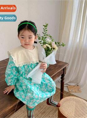 Little girl skirt spring and fall girls dress Korean  of the