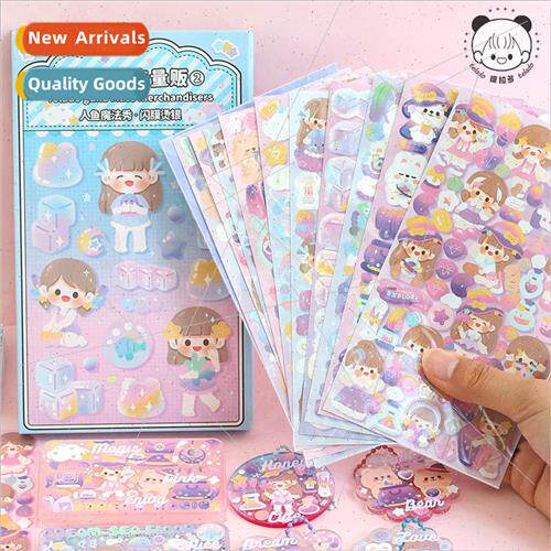New goo card volume  stickers mermaid magic show flash film