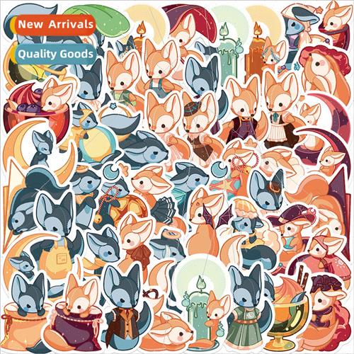 50 cartoon fox graffiti stickers can be decorated with Ipad