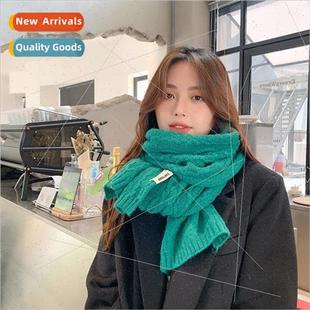 scarf the and autumn female knitted label cloth Korean