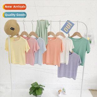Mask t macaroon 8 colors mask short-sleeved tops boys girls