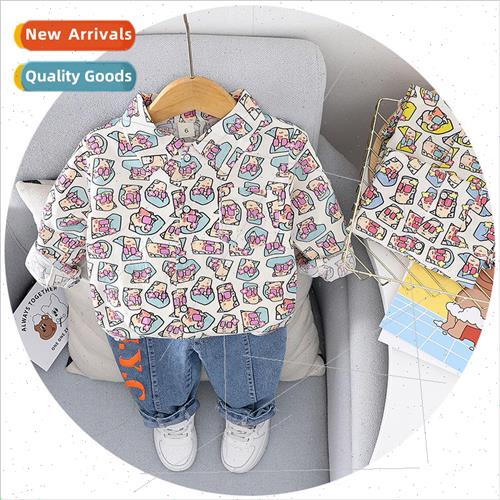 2023 spring new boys two-piece Korean shirt personalized sui