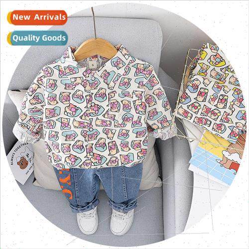 2023 spring new boys two-piece Korean shirt personalized sui