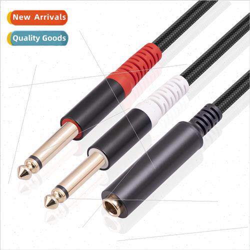 New 6.35 stereo female to dual mono 6.35 male adapter cable