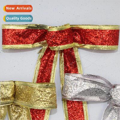15CM Red lver Gold Glitter Onion Powder Christmas Bow Decora