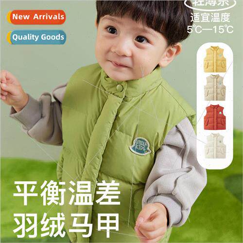 2023 winter new childrens down vest boys and girls baby vers