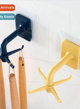 Kitchen spoon spatula organizer shelf rotating hooks wall-mo