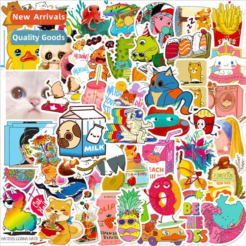 50 self-created mix and match cute quirky stickers luggage s