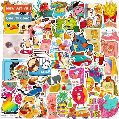50 self-created mix and match cute quirky stickers luggage s