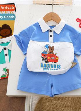 Boys short-sleeved suit Korean  of the childrens clothing tw