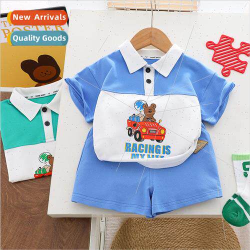 Boys short-sleeved suit Korean  of the childrens clothing tw
