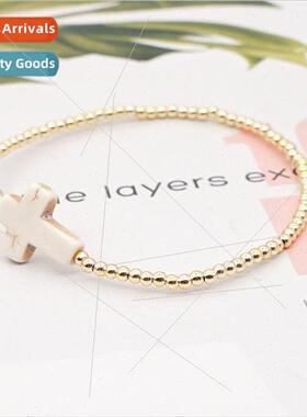che design simple white turquoise cross bracelet women hundr