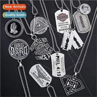 Fashion hipster titanium steel hip-hop necklace men pendant