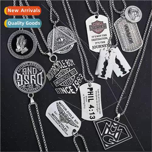 Fashion hipster titanium steel hip-hop necklace men pendant