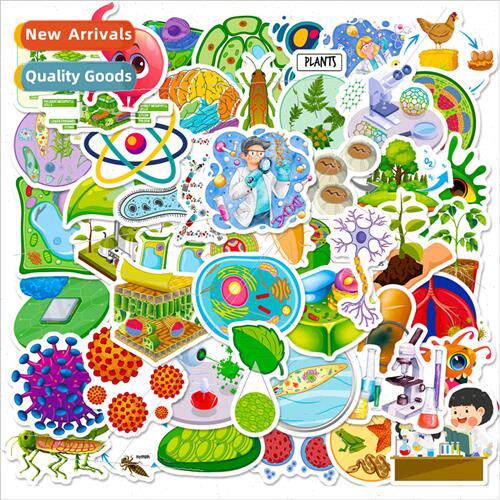 50 cartoon biology stickers cute cartoon biology class child