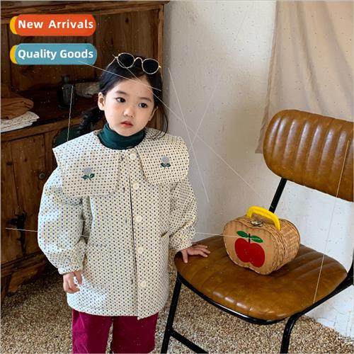 Korea fall and winter  girls floral large lapel lightweight