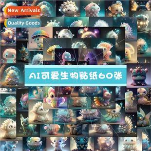 60 AI Cute Creature Stickers Mini Elf Handbook Cell Phone Ca