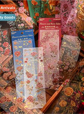 Embossed Stamping Flat Stickers Flower and Fairy Tale Series