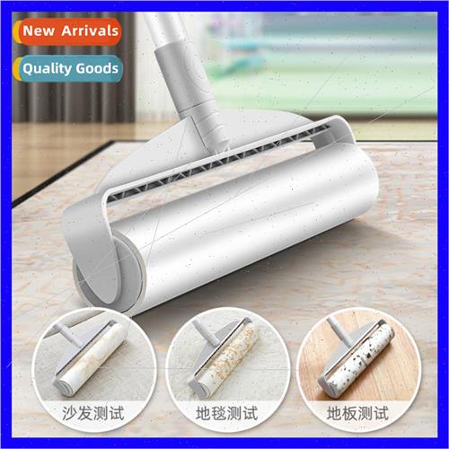 Long handle retractable tearable sticky dust paper roller st