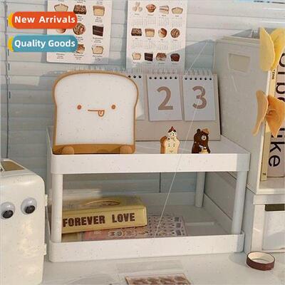 Double desktop organizer bedroom cosmetic office sundry shel