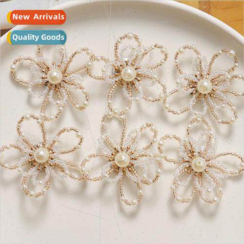 Vacation  pearl double layer flower cluster flowers diy hand