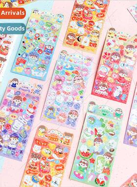 Blu 适用get Hourly Stickers Hand-painted Cute Girl Cartoon H