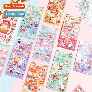 Blu 适用get Hourly Stickers Hand-painted Cute Girl Cartoon H