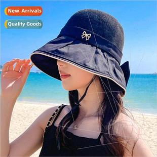 female Korean mesh new sunscreen wrapped hat bow Summer wild