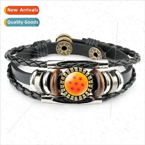Seven Dragon Ball Pattern Time Jewel Cowhide Bracelet Multi-