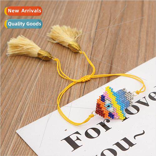 Ethnic  seven-color Fatima palm eyes beaded rice beads pure