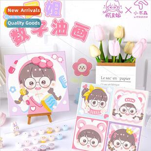 Witty sister digital oil painting diy hand-filled oil painti