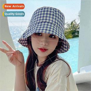 children spring sun fishermans outing hat summer Plaid and