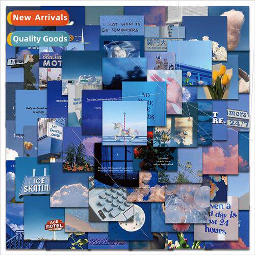 62 popular blue landscape stickers luggage cell phone comput