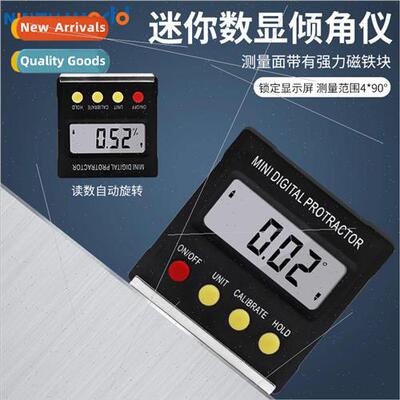 Mini Electronic Digital Inclinometer Black with Magnetic Bal
