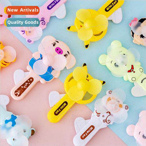 Cute cartoon hand crank fan hand pressure manual mini fan po
