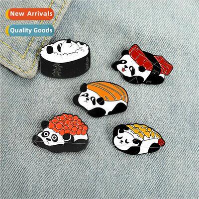 Cartoon new creative cute panda sushi series modeling brooch