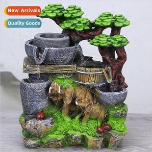 fountain feng shui Rockery resin water wheel ornament crafts