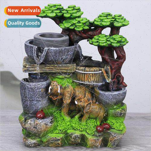 Rockery crafts water fountain feng shui wheel resin ornament